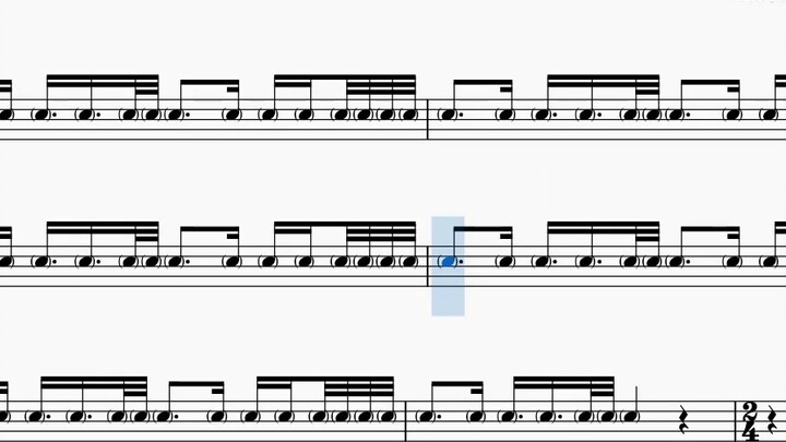 Lembaran drum: "Call of Silence (Clear Sky Remix)" - Clear Sky, diterjemahkan oleh R!N/Gemie/Sawano 