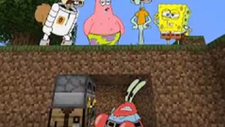 Mr. Krabs 1v4 attempts to clear Minecraft