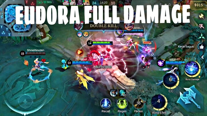 Eudora Full Damage Di Mobile Legend!!