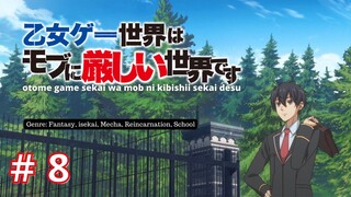 Otome Game Sekai wa Mob ni Kibishii Sekai desu episode 8 subtitle Indonesia