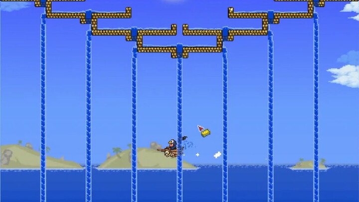 Cara mengisi lautan dengan seember air di Terraria