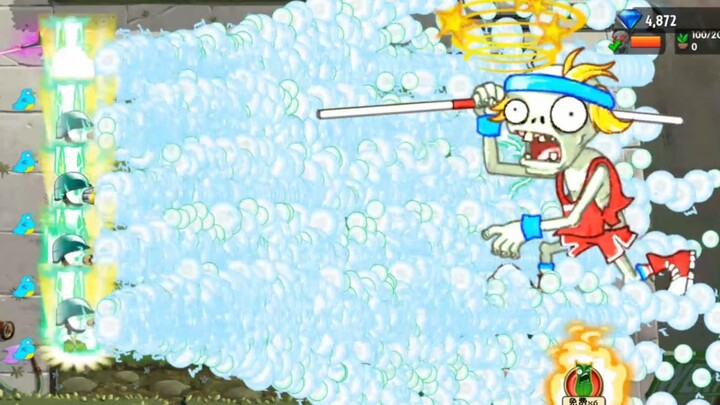 200 tanaman dengan serangan 10 kali lipat vs zombie tingkat 10 tak terbatas acak (Pvz2)
