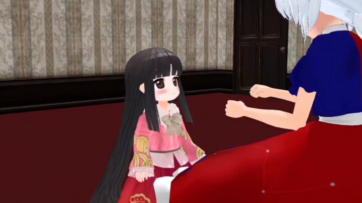 [Touhou MMD] Eirin is teaching Kaguya's cub to speak