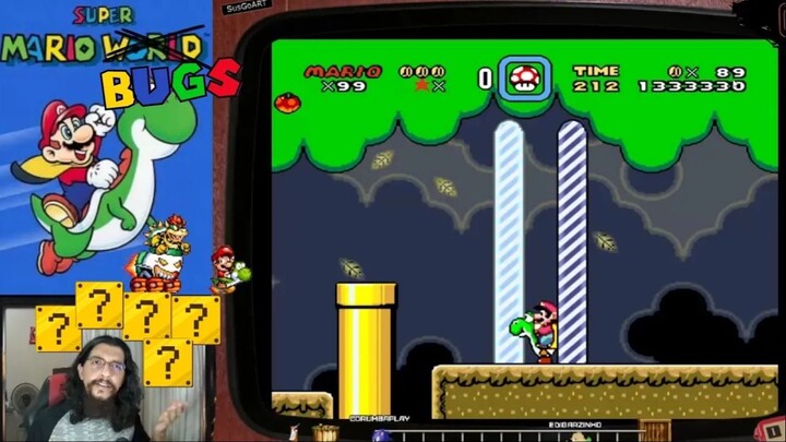 SUPER MARIO WORLD BUG CLIPES DE LIVES ENGRAÇADOS GLITCH