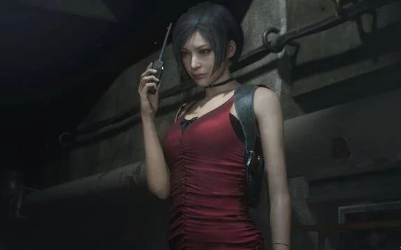 [Resident Evil 2 Remake] The real face of King Ada after taking off his trench coat, and the kiss at