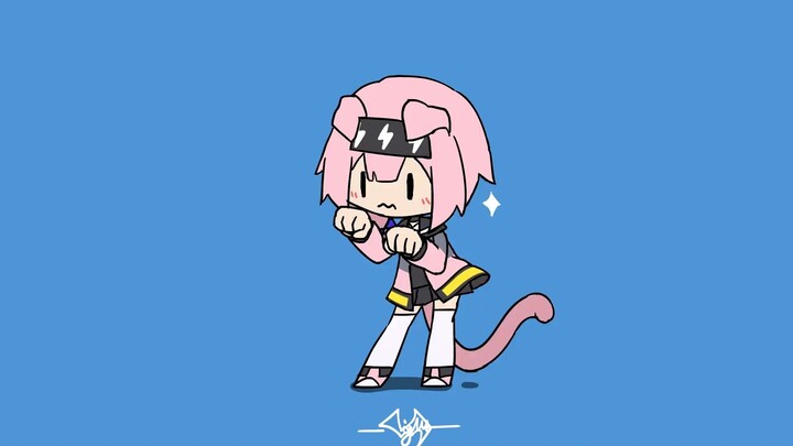 Pink Hair's Sad Cat Dance