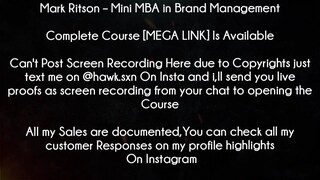 Mark Ritson Course Mini MBA in Brand Management download