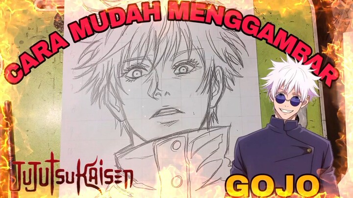 cara yang sangat mudah menggambar gojo Satoru