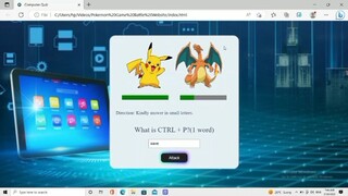 Pokemon Battle Quiz Game Pikachu's Skills