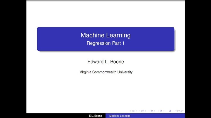 ML and AI:  Regression 1