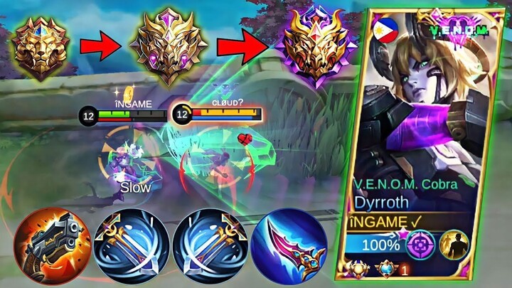TOP 1 SUPREME DYRROTH NEW SPEED ONE SHOT BUILD IN MYTHICAL GLORY SOLO RANKED 99.