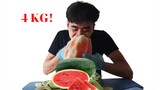 Thử Thách Ăn 1 Qủa DƯA HẤU Nặng 4kg | challenge to eat 1 watermelon weighing 4kg | QUANG TUẤN