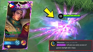 MOONTON THANK YOU, GUSION 2ND STARLIGHT SKIN GAMEPLAY