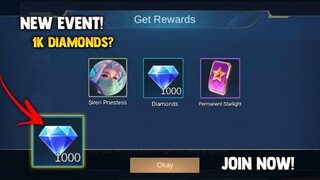 NEW! FREE 1K DIAMONDS AND STARLIGHT CARD SKIN! 2021 NEW EVENT | MOBILE LEGEND 2021