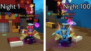 I Spent 100 Nights in Bedwars Blockman Go