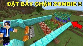 Mình Thử Thách Đặt Bẫy Zombie | Siêu Mạnh Ngăn Bọn Zombie Tấn Công Dân Làng | TRONG MINECRAFT PE..!!