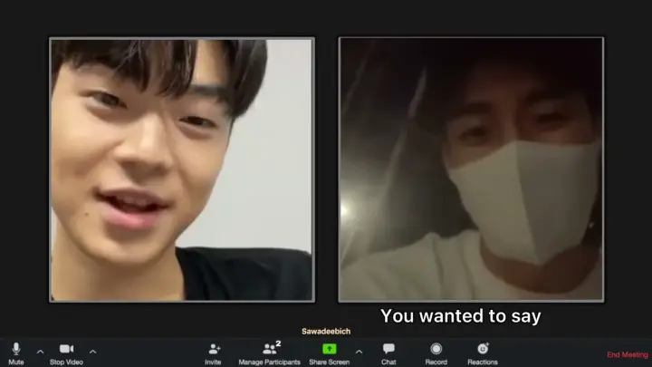 Zoom call with Kangmin and Woohyeon