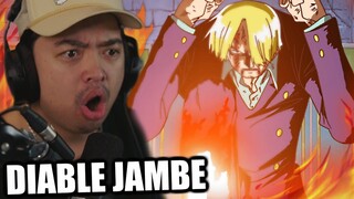 Sanji Uses Diable Jambe REACTION! (One Piece)