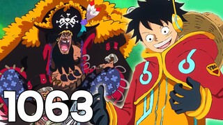 ONE PIECE 1063 - BARBE NOIRE VS LAW ! LUFFY , BONNEY ET KUMA | REVIEW MANGA