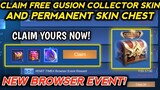 NEW BROWSER EVENT! FREE GUSION COLLECTOR SKIN AND PERMANENT SKIN CHEST! MOBILE LEGENDS