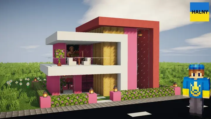 Minecraft pink house tutorial