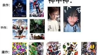 平成骑士评分排名，全网最正确不接受反驳