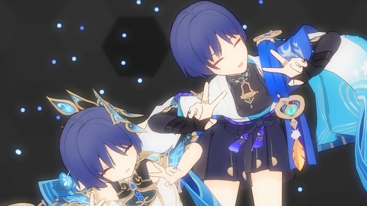 Two scattered soldiers, one large and one small