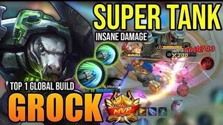 CARA MUDAH PEMULA LEANING & ROTASI GROCK PEMULA! BUILD DAN EMBLEM TERKUAT || TOP GLOBAL GROCK - MLBB