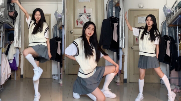 What is it like to dance a girl group dance with the Beihang University bell? Glass Bead's girlfrien
