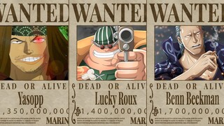 One Piece Shanks Crew Bounties More Than +1,000,000,000 Beli