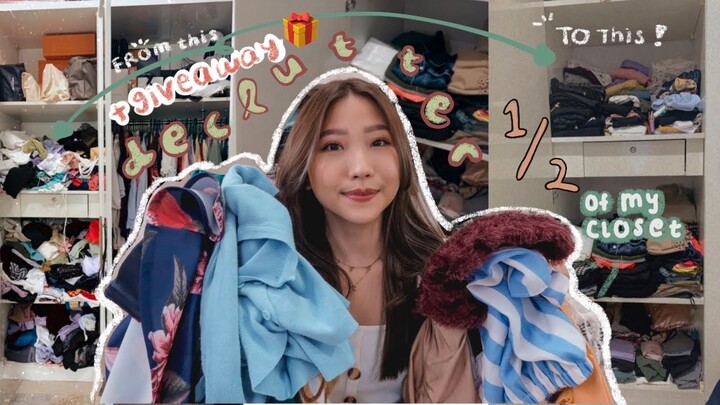 DECUTTER HALF OF MY CLOSET  😨🧵 / Closet CLEAN OUT after 4 years++ 🗑👖 / GIVEAWAY BAJU GRATIS 🎁/ INDO