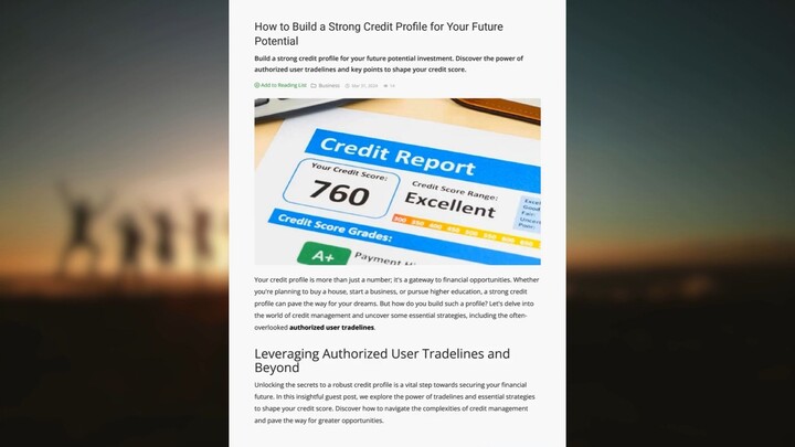 How to Build a Strong Credit Profile?