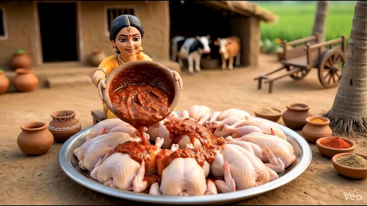 Miniature Doll massive full chicken roast Cooking ASMR