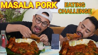 Masala Pork EATING CHALLENGE Manipuri || Pork Curry Manipuri Style Eating Challenge || Oksa Chaba