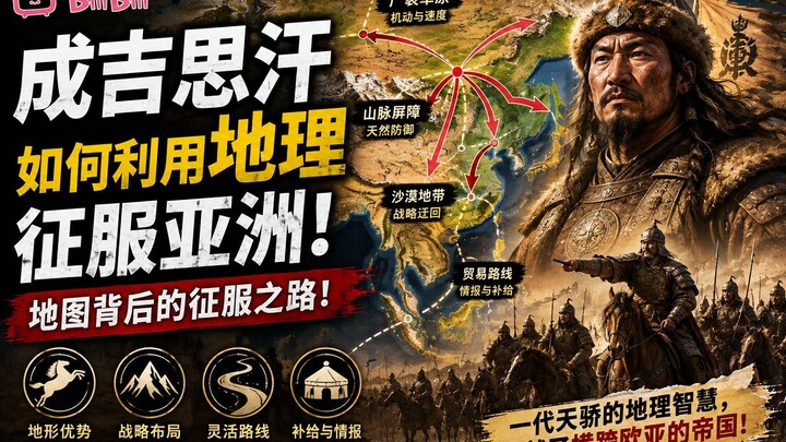 成吉思汗如何凭借地理优势横扫亚洲？地图背后的征服之路！