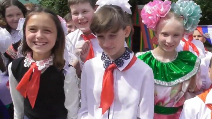 Lugansk children wearing red scarves celebrated International Children's Day on June 1, 2023, and al