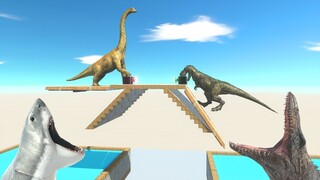 Someone Will Fall in MEGALODON or MOSASAURUS Pool - Animal Revolt Battle Simulator