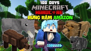 MÌNH SINH TỒN 100 NGÀY TRONG MINECRAFT RỪNG RẬM AMAZON SIÊU KHÓ !!