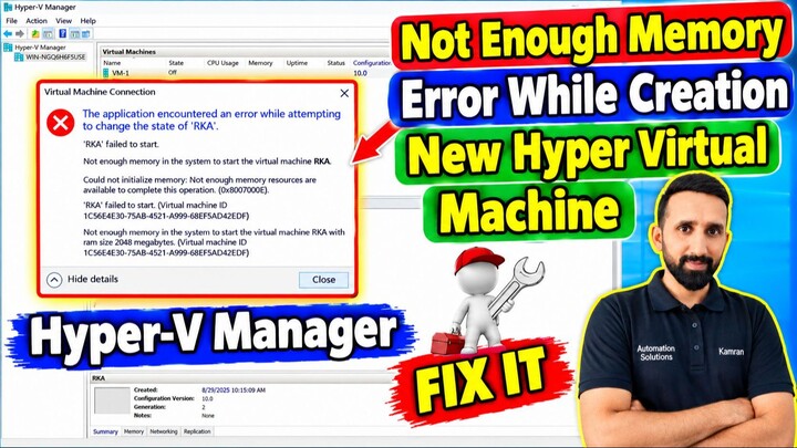 Hyper-V Manager – Not Enough Memory Error While Creating/Starting a New Virtual Machine | Fix