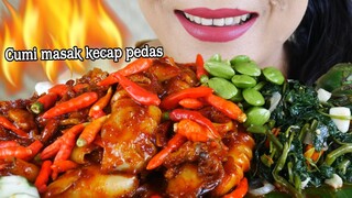 MAKAN CUMI MASAK KECAP PEDAS, OSENG KANGKUNG  DAN PETE | EATING SOUNDS