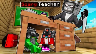 SCARY TV TEACHER HUNTS DOWN MIKEY AND JJ AT SCHOOL in Minecraft - Maizen