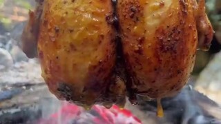 Set up a fire, roast chicken