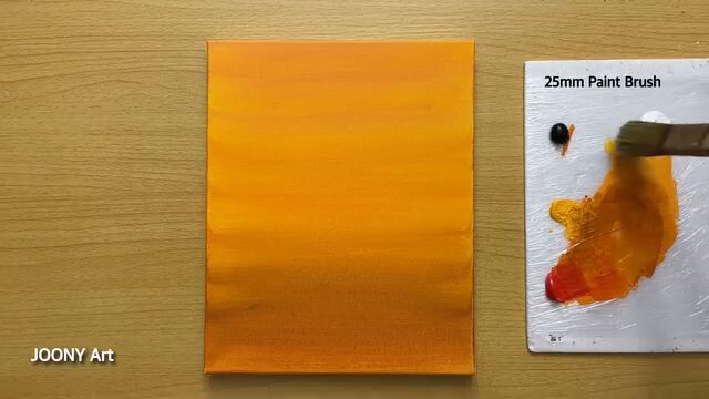 sunset painting acrylic colour