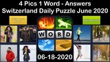 4 Pics 1 Word - Switzerland - 18 June 2020 - Daily Puzzle + Daily Bonus Puzzle - Answer -Walkthrough