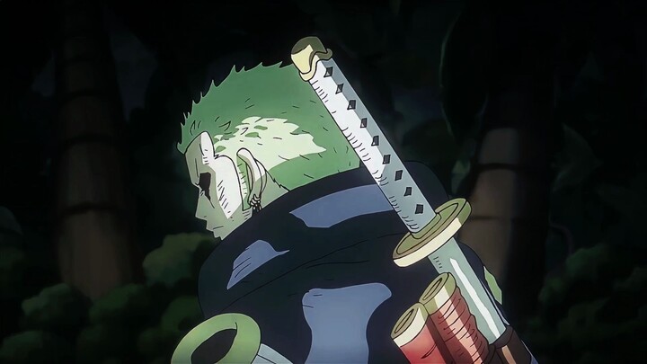 Zoro instantly switches to battle mode