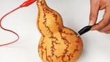 Handmade|Electric shock creates gourd artwork