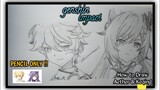 Drawing Genshin Impact Aether and Keqing - Pencil Only | Game : Genshin Impact