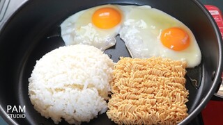 ข้าวผัดมาม่า เมนูมาม่า สุดฮิตจากญี่ปุ่น แปลกใหม่ แต่อร่อยเหลือเชื่อ Ramen Fried Rice | Pam Studio
