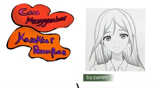 cara menggambar karakter perempuan