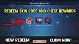 NEW! FREE CLAIMMABLE REDEEM CODE SKIN AND CHEST REWARDS! (CLAIM IT FAST!) | MOBILE LEGENDS 2022